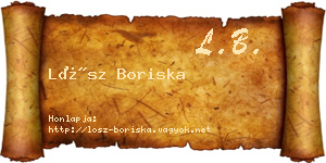 Lősz Boriska névjegykártya